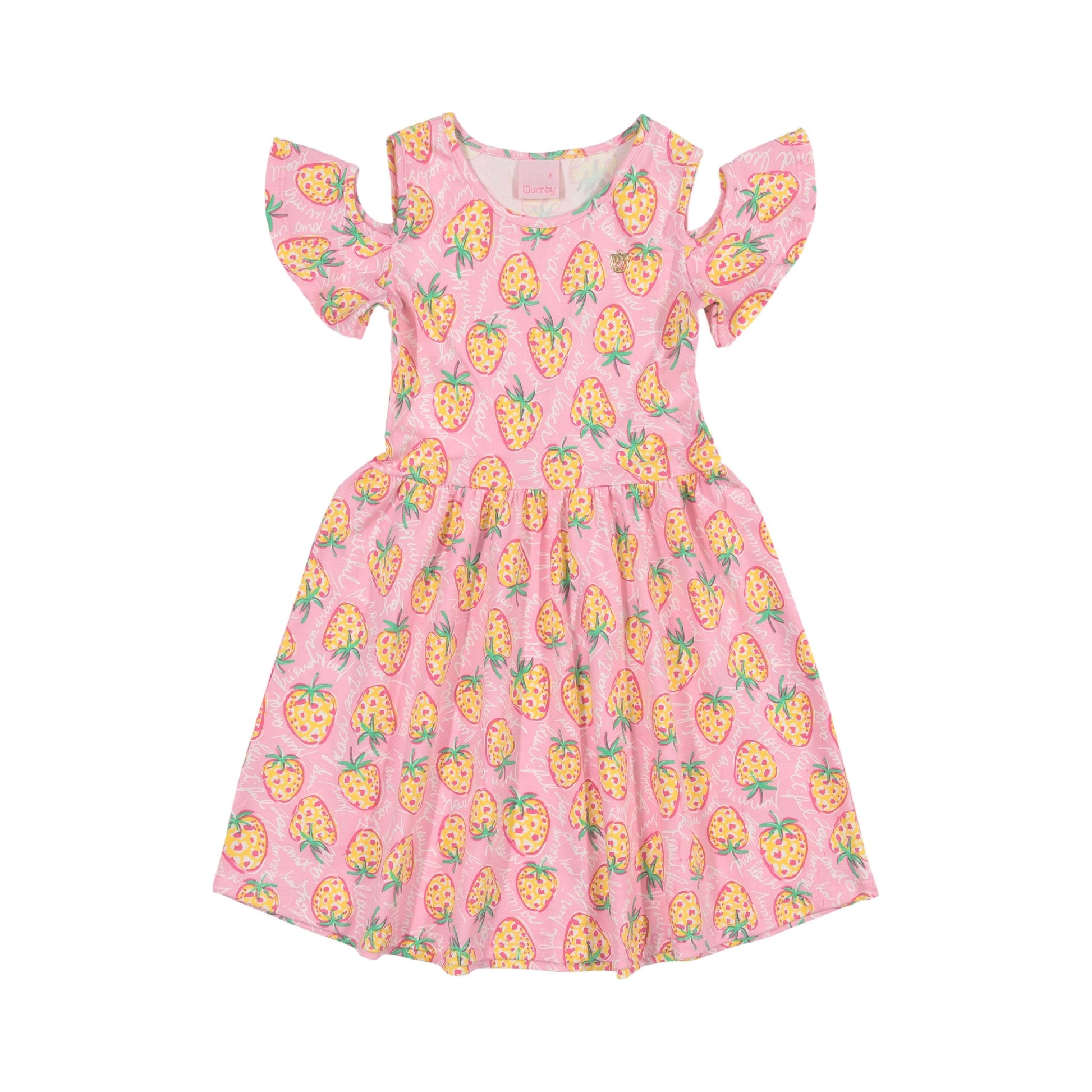 Strawberries off shoulder dress PEEK A BOO