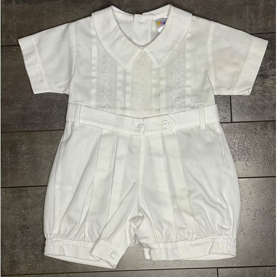dave white pique bubble romper