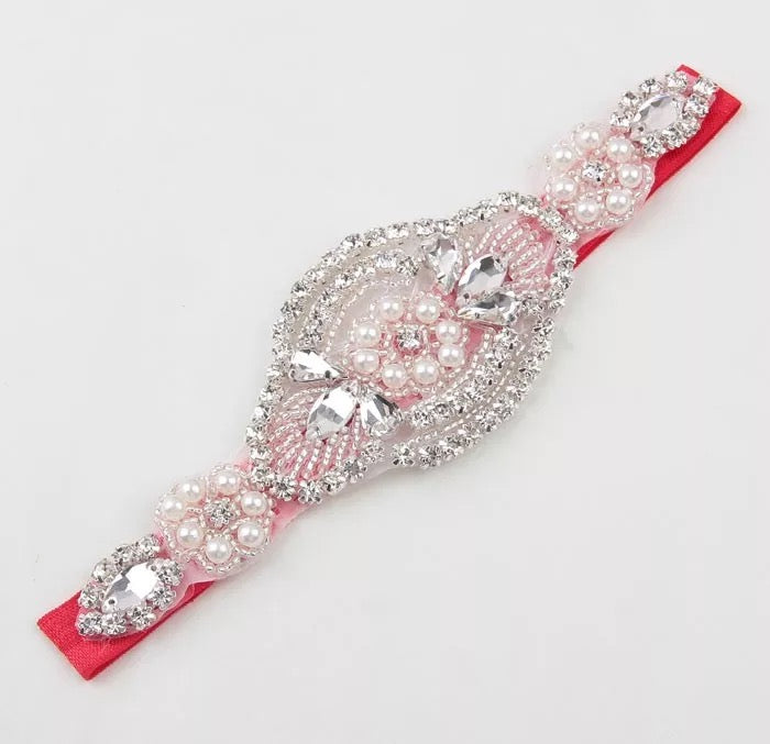 pearls and rhinestone appliqué headband