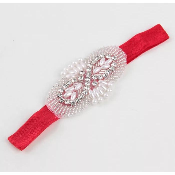 Baby pearls appliqué headband PEEK A BOO