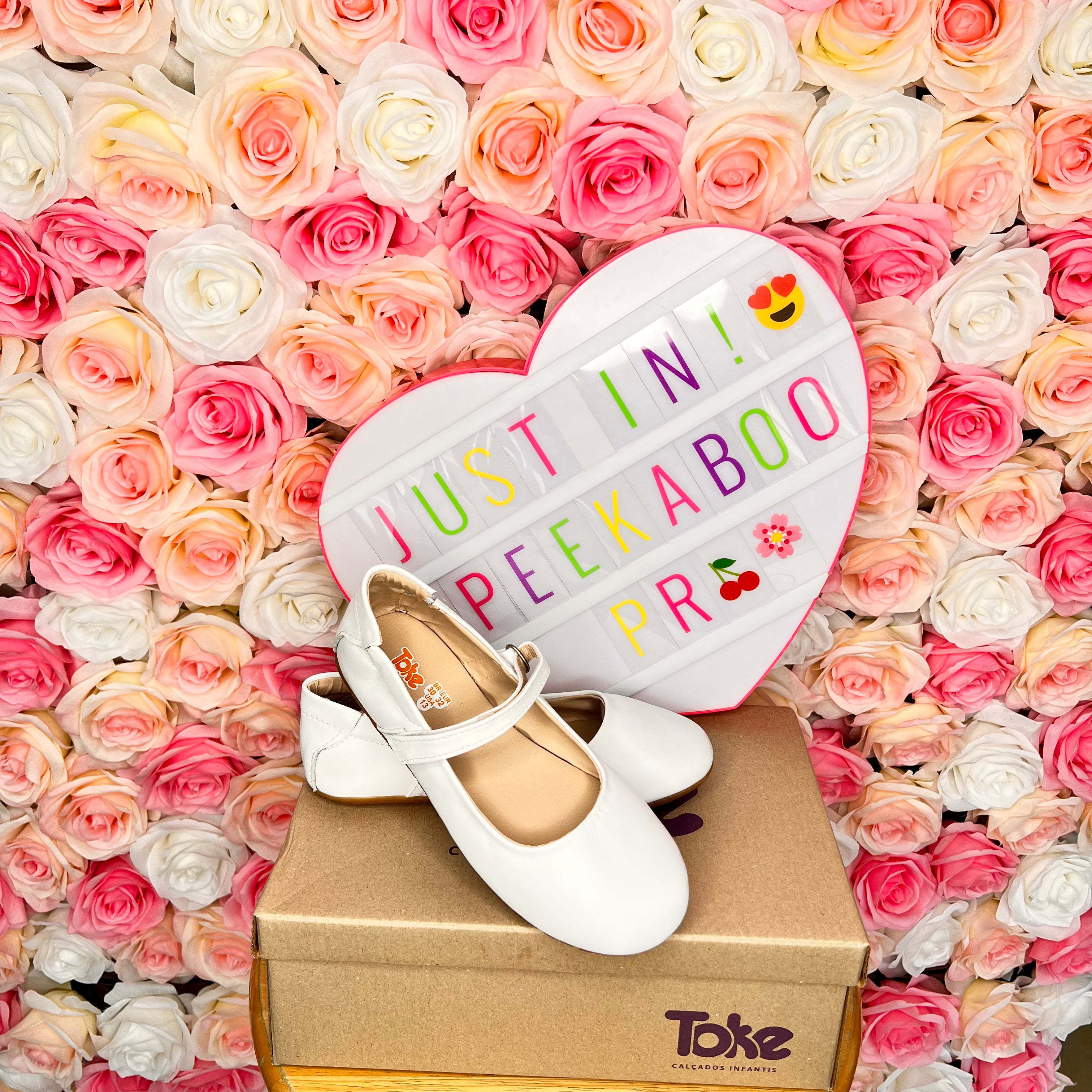 “Big Girls” Leather Mary Jane (white) PEEK A BOO