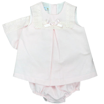 PIQUE PINK A LINE DRESS PEEK A BOO