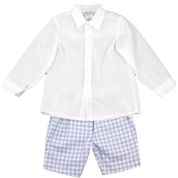 BOYS LONG SLEEVE POLO AND CHECKERED SHORT PEEK A BOO