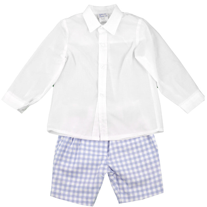 BOYS LONG SLEEVE POLO AND CHECKERED SHORT PEEK A BOO