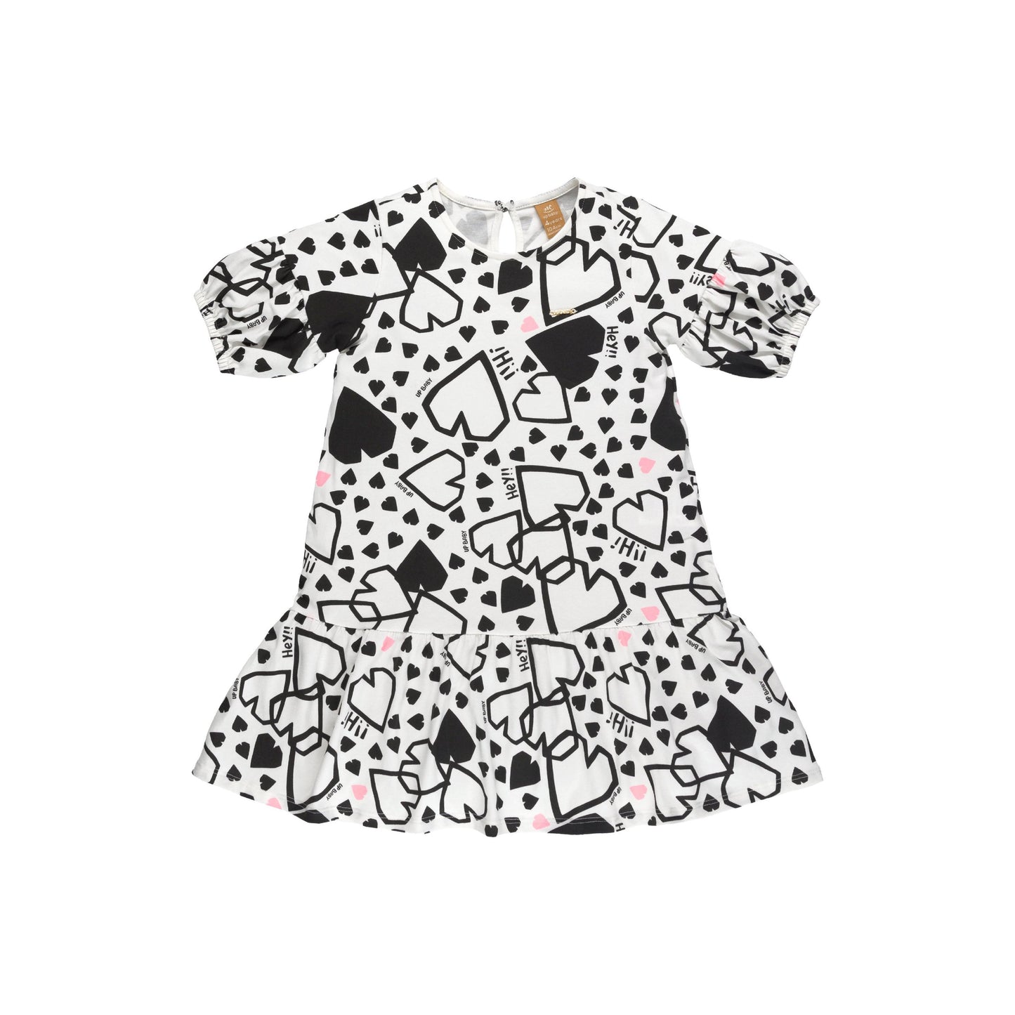 hearts all around b&w dress