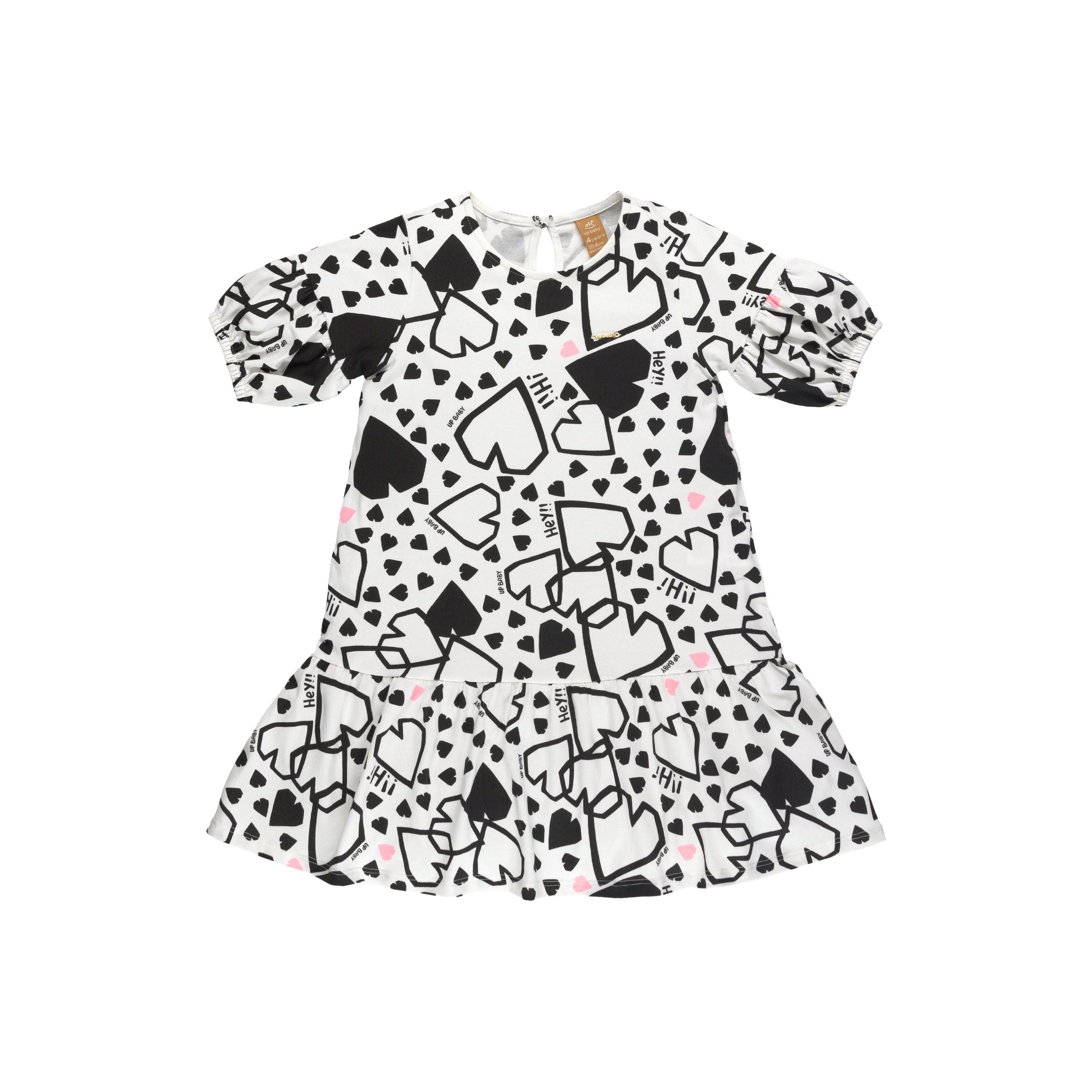 Hearts All Around B&W Dress PEEK A BOO