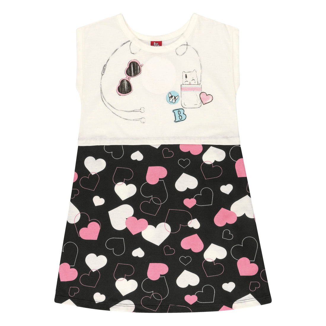 Hearts and More Dress Black PEEK A BOO
