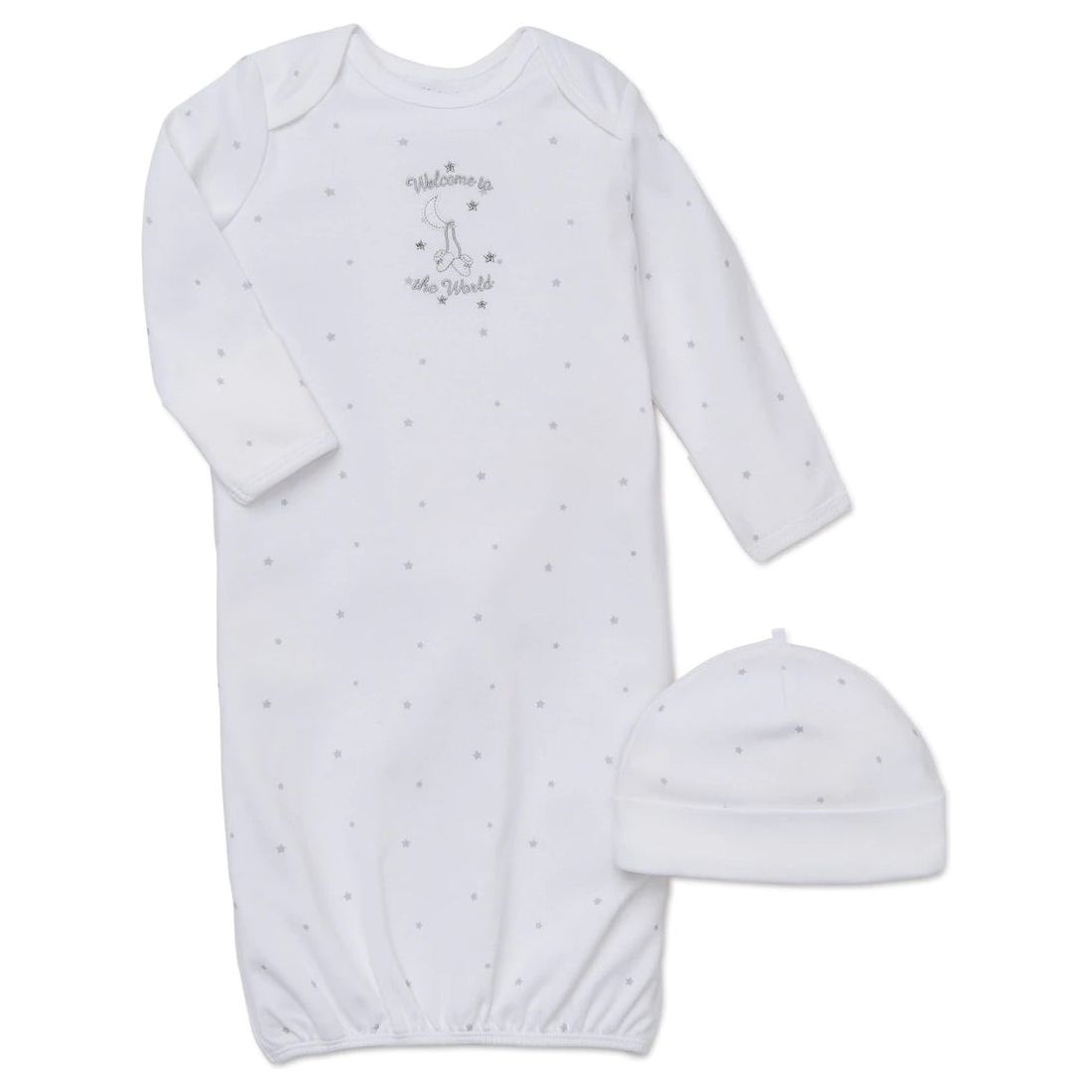 welcome to the world sleeper gown and hat
