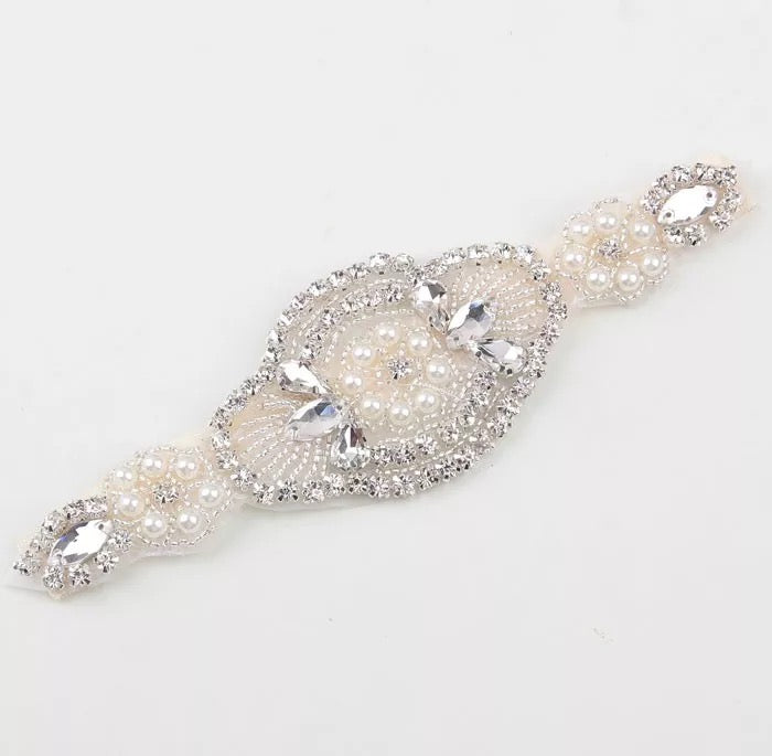 pearls and rhinestone appliqué headband
