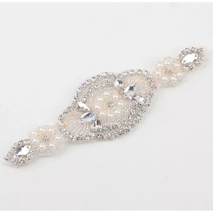Pearls and Rhinestone Appliqué Headband PEEK A BOO