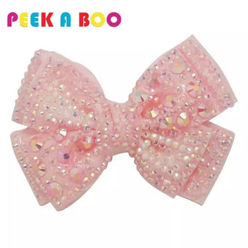 4" Rhinestone Hair Bow PEEK A BOO