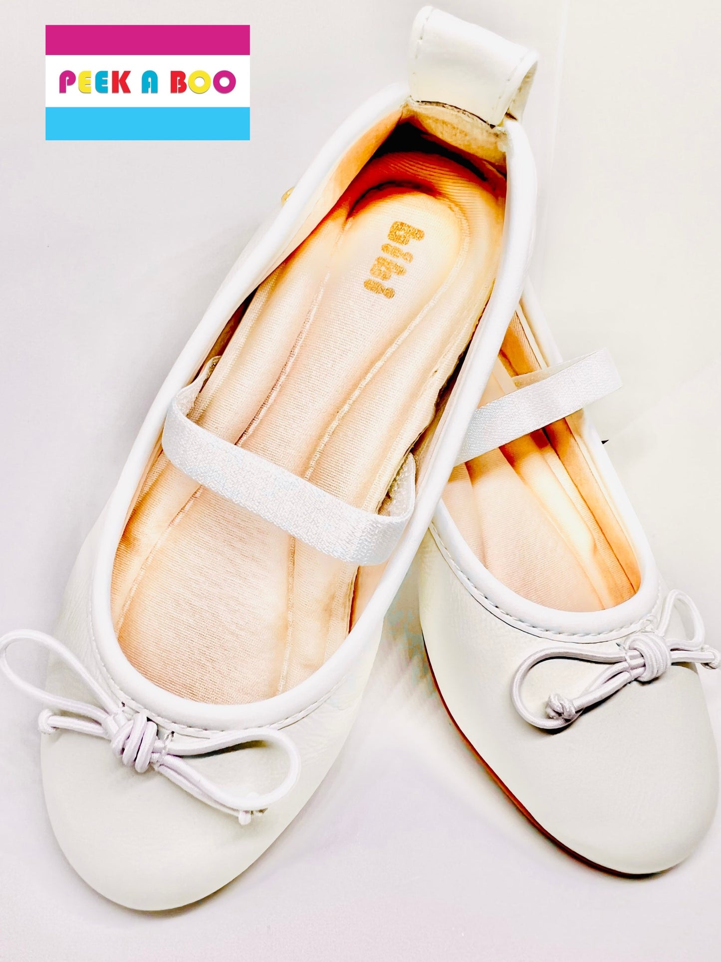 bibi white leather ballerina