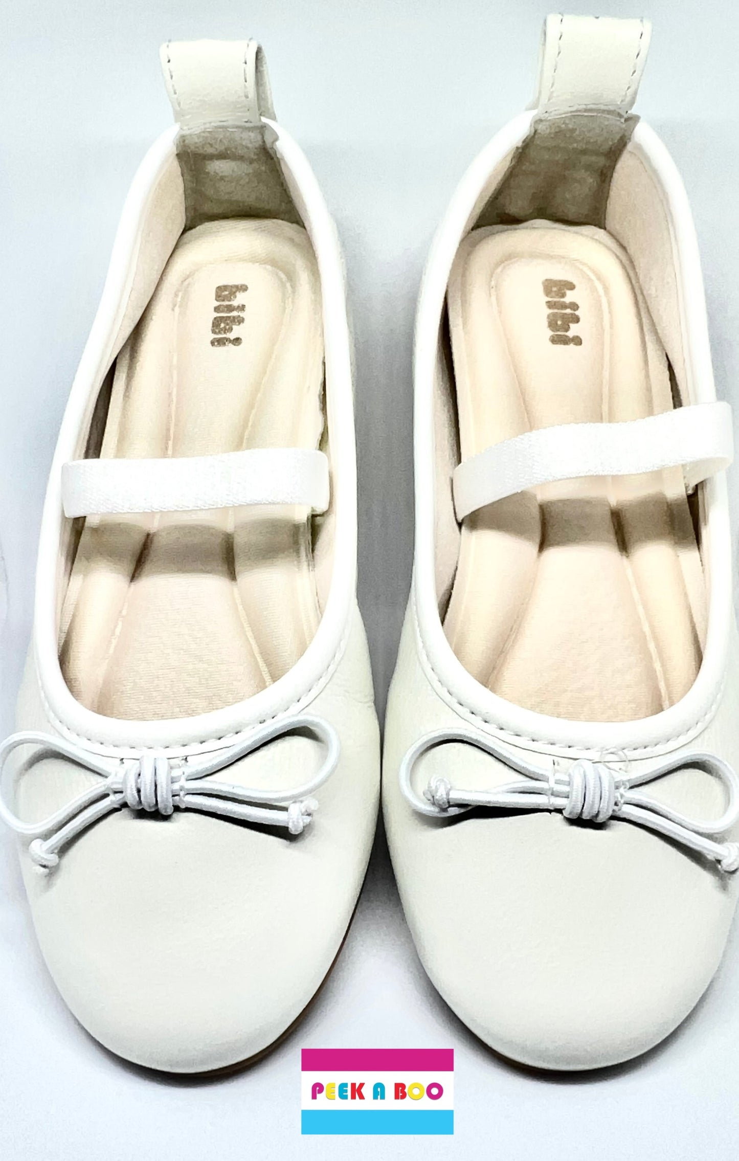 bibi white leather ballerina