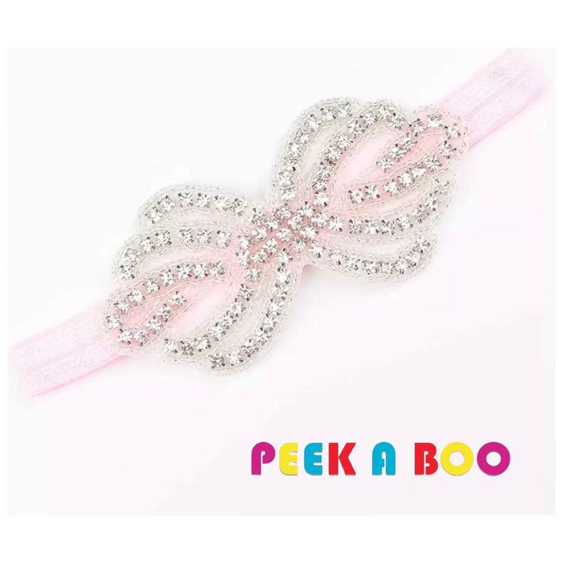 Rhinestone Bow Headband PEEK A BOO