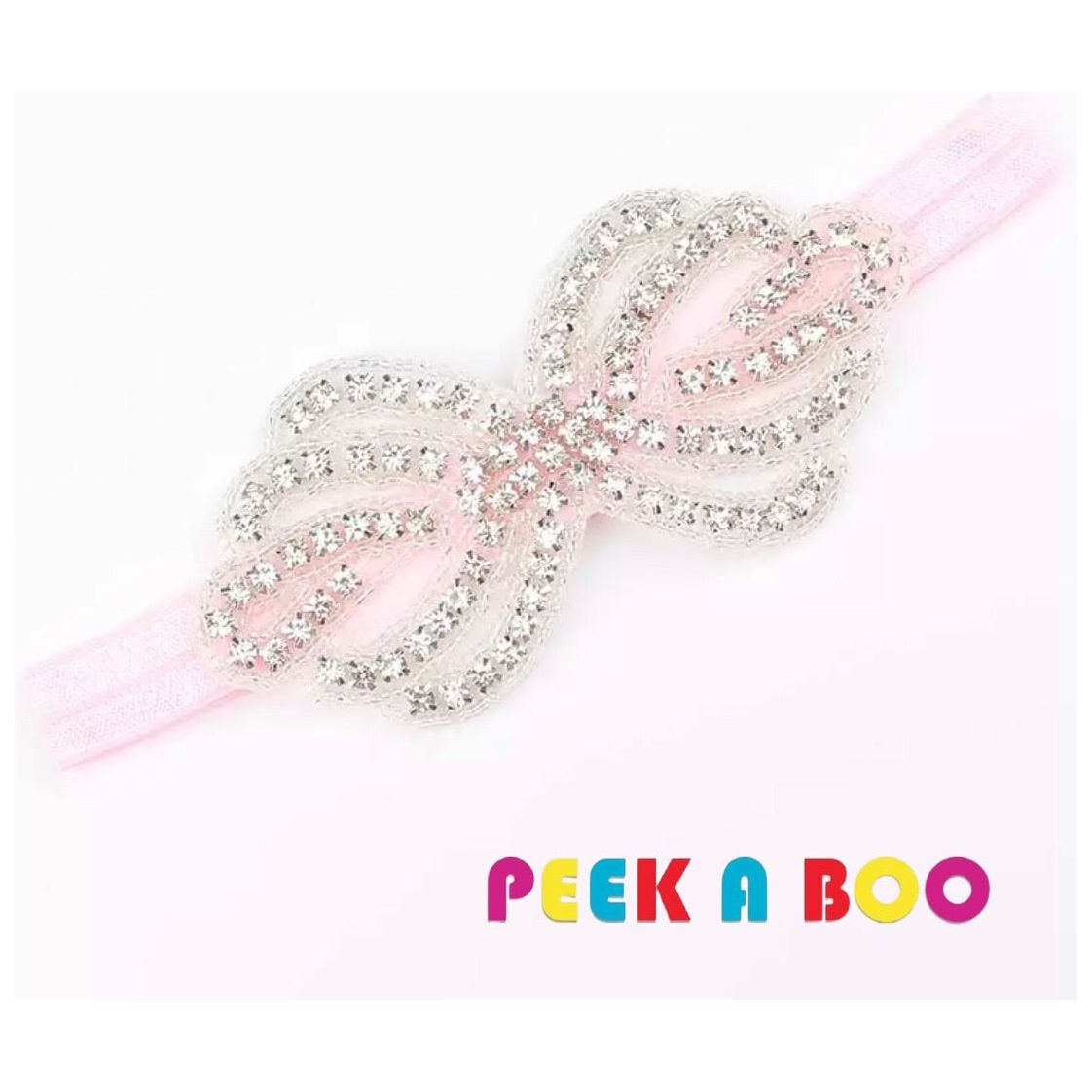 Rhinestone Bow Headband PEEK A BOO