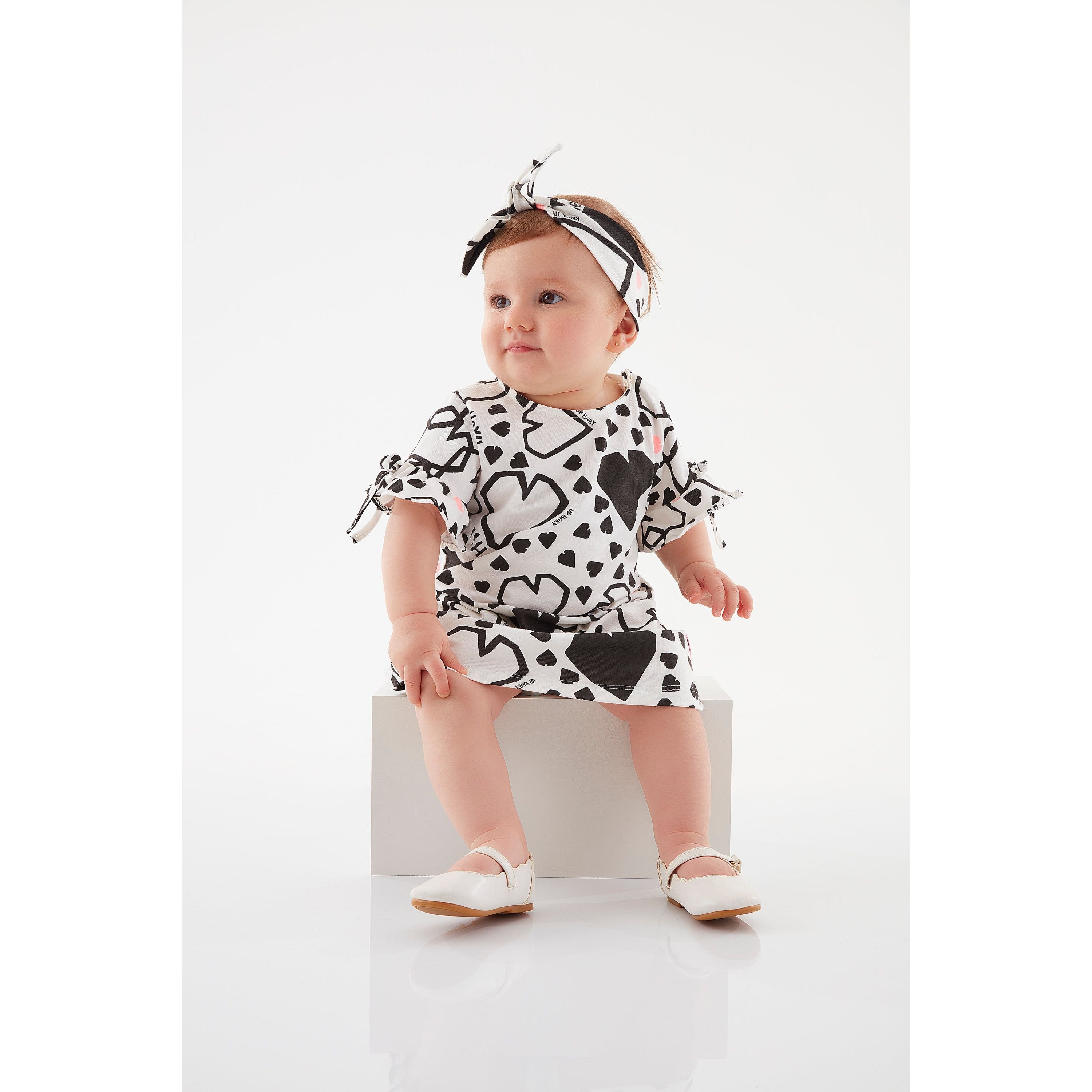 Hearts All Around B&W Tunic PEEK A BOO