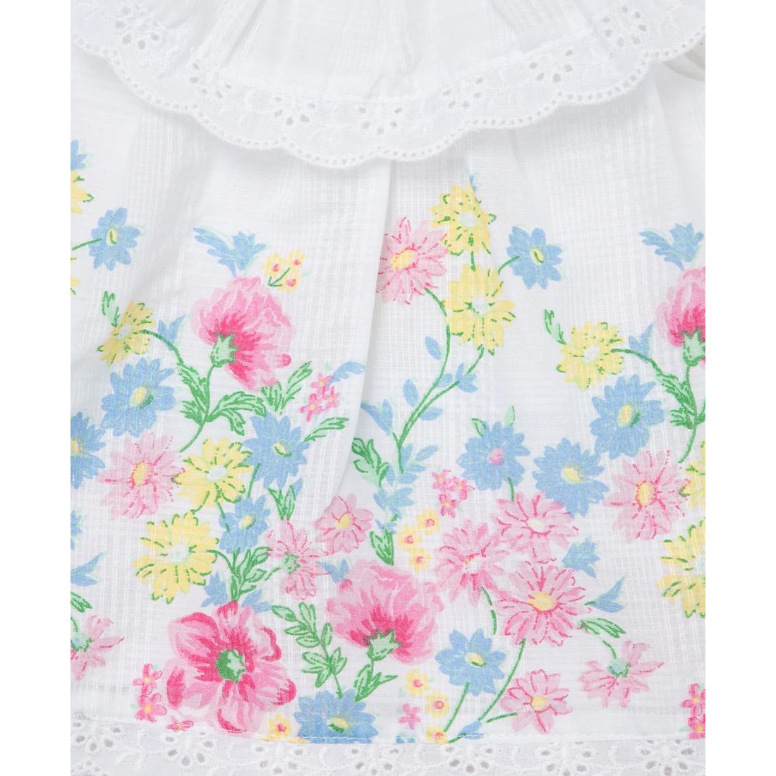 floral border woven infant tunic set