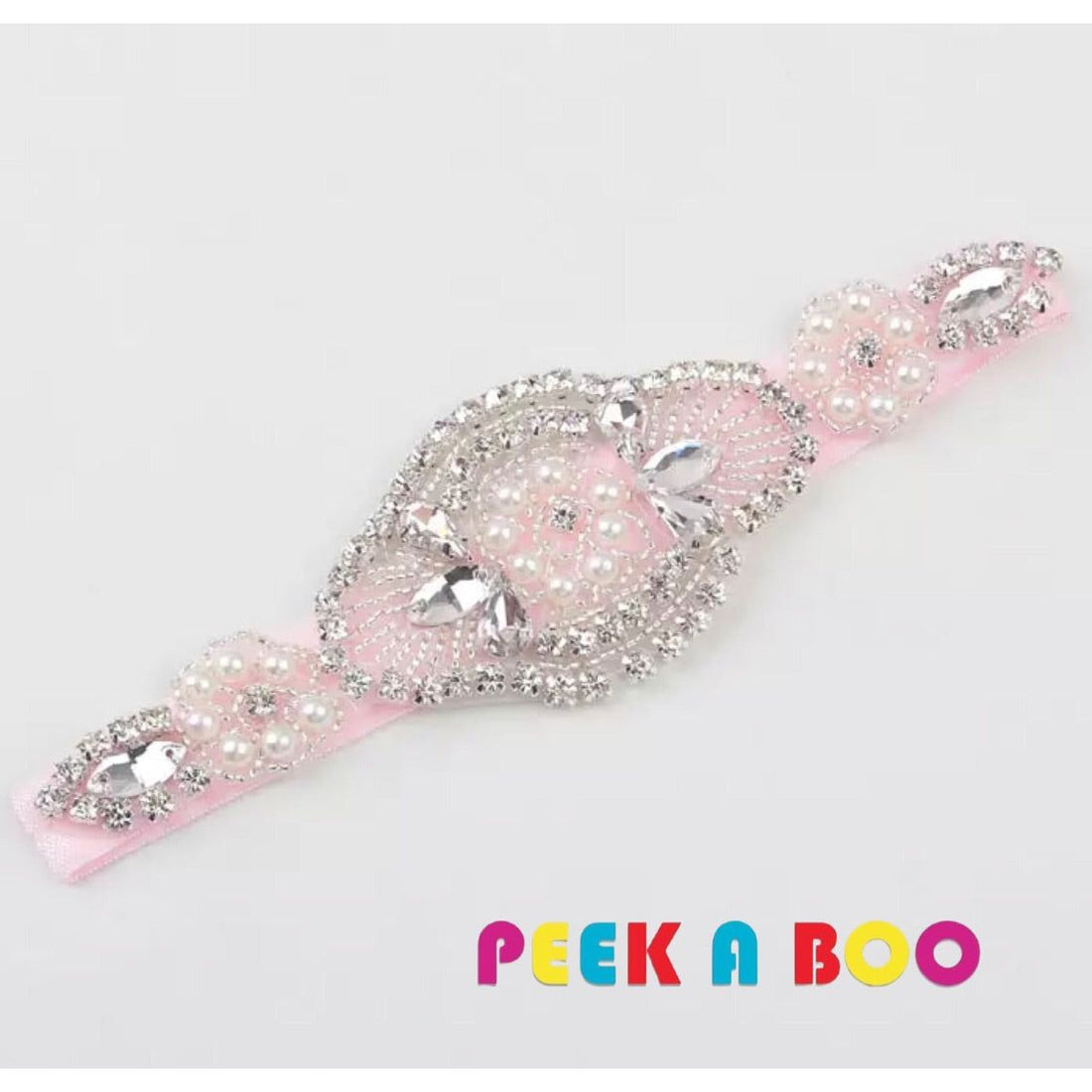 Pearls and Rhinestone Appliqué Headband PEEK A BOO