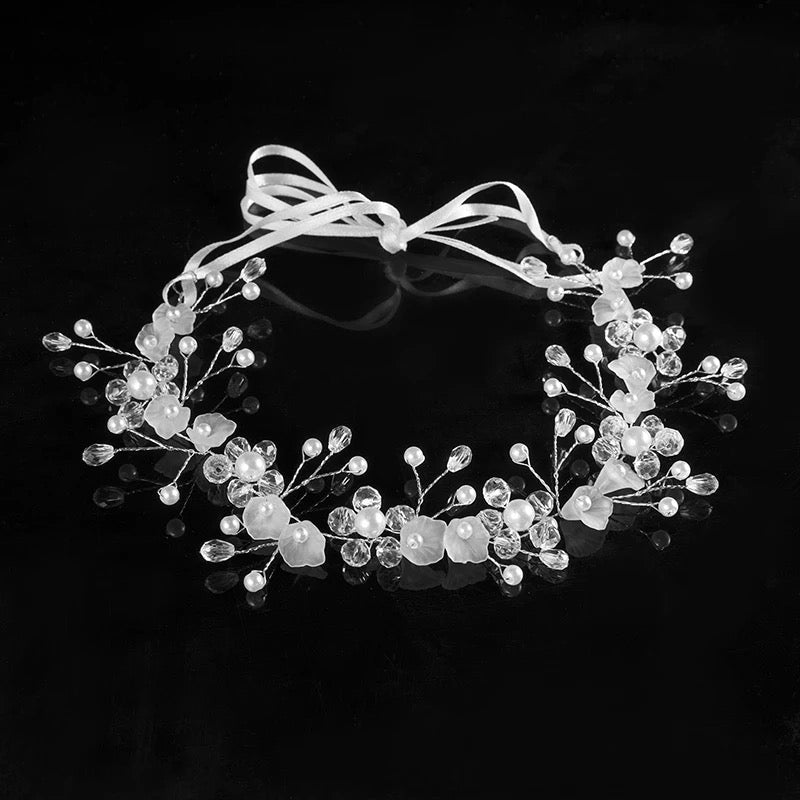 crystal flower girl headband