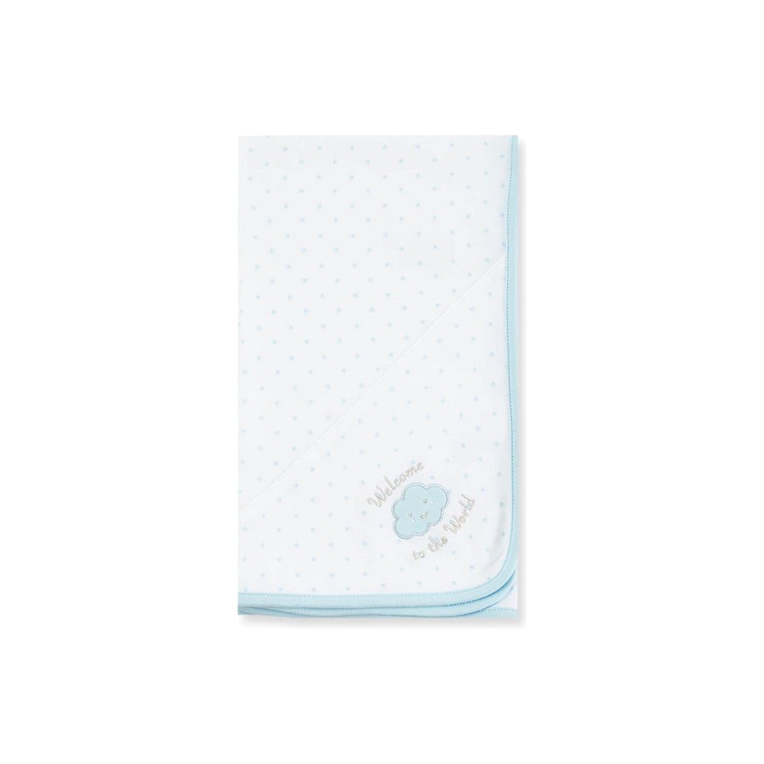 blue welcome to the world receiving blanket