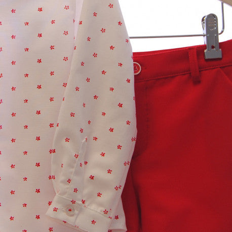 boys dotted long sleeve shirt with short pants