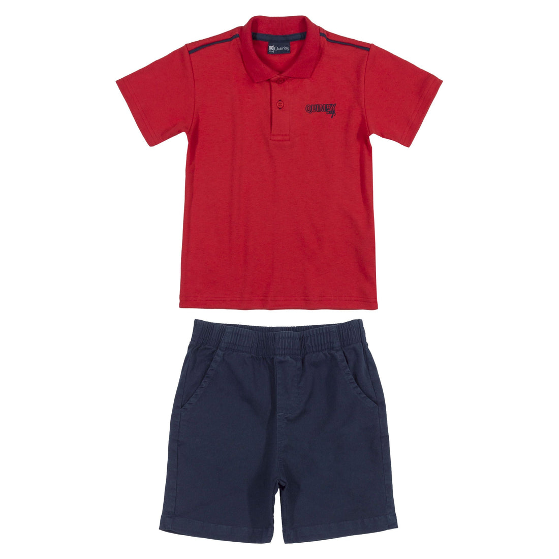 Red Polo and Navy blue Set PEEK A BOO