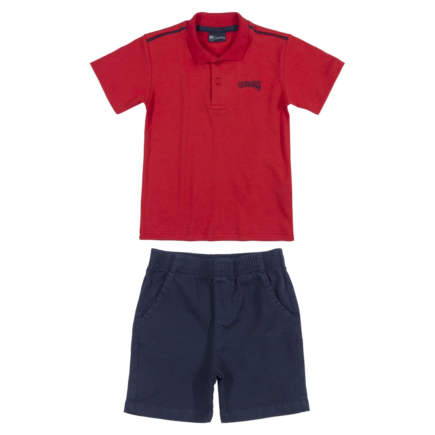 red polo and navy blue set peek a boo