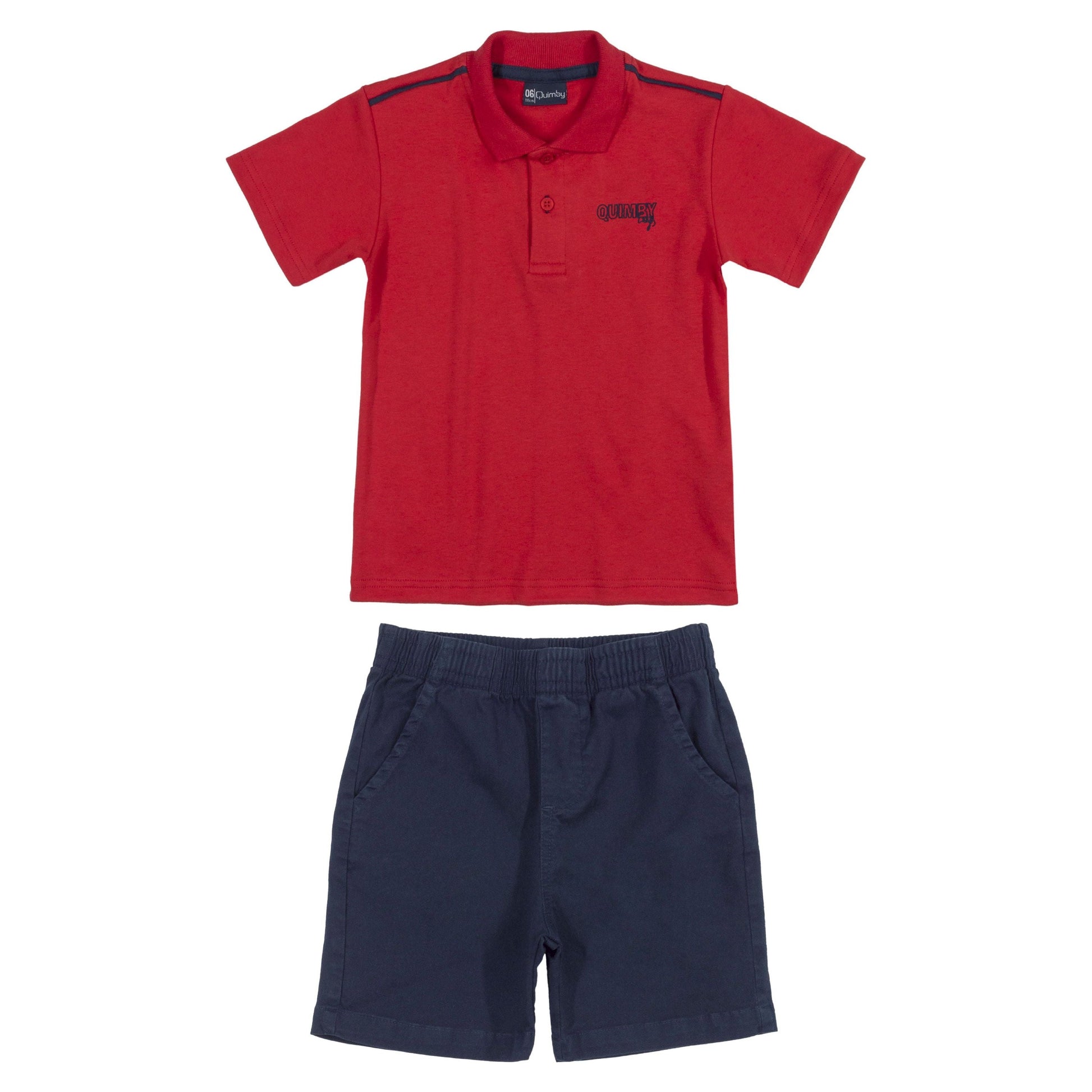 Red Polo and Navy blue Set PEEK A BOO