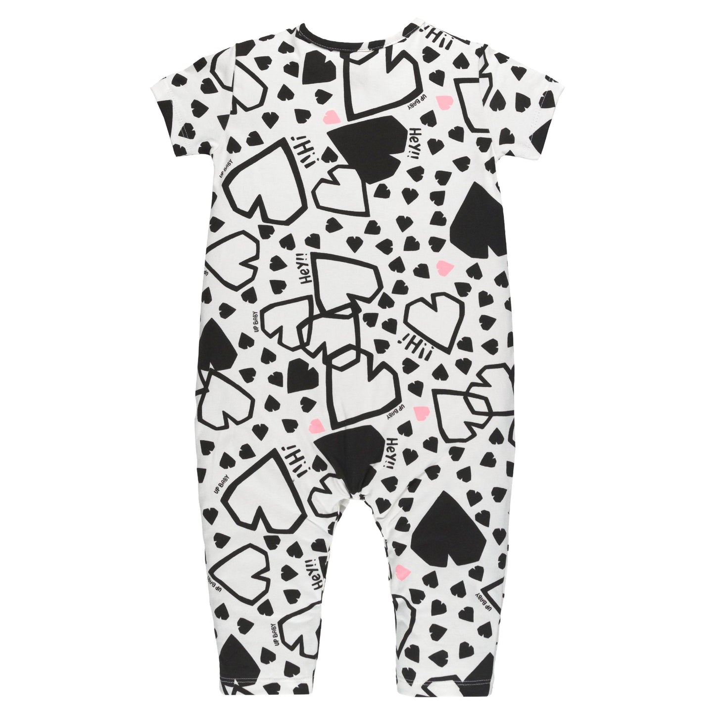 hearts all around b&w jumpsuit