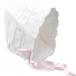 girls pleated pique dress with knicker and cap