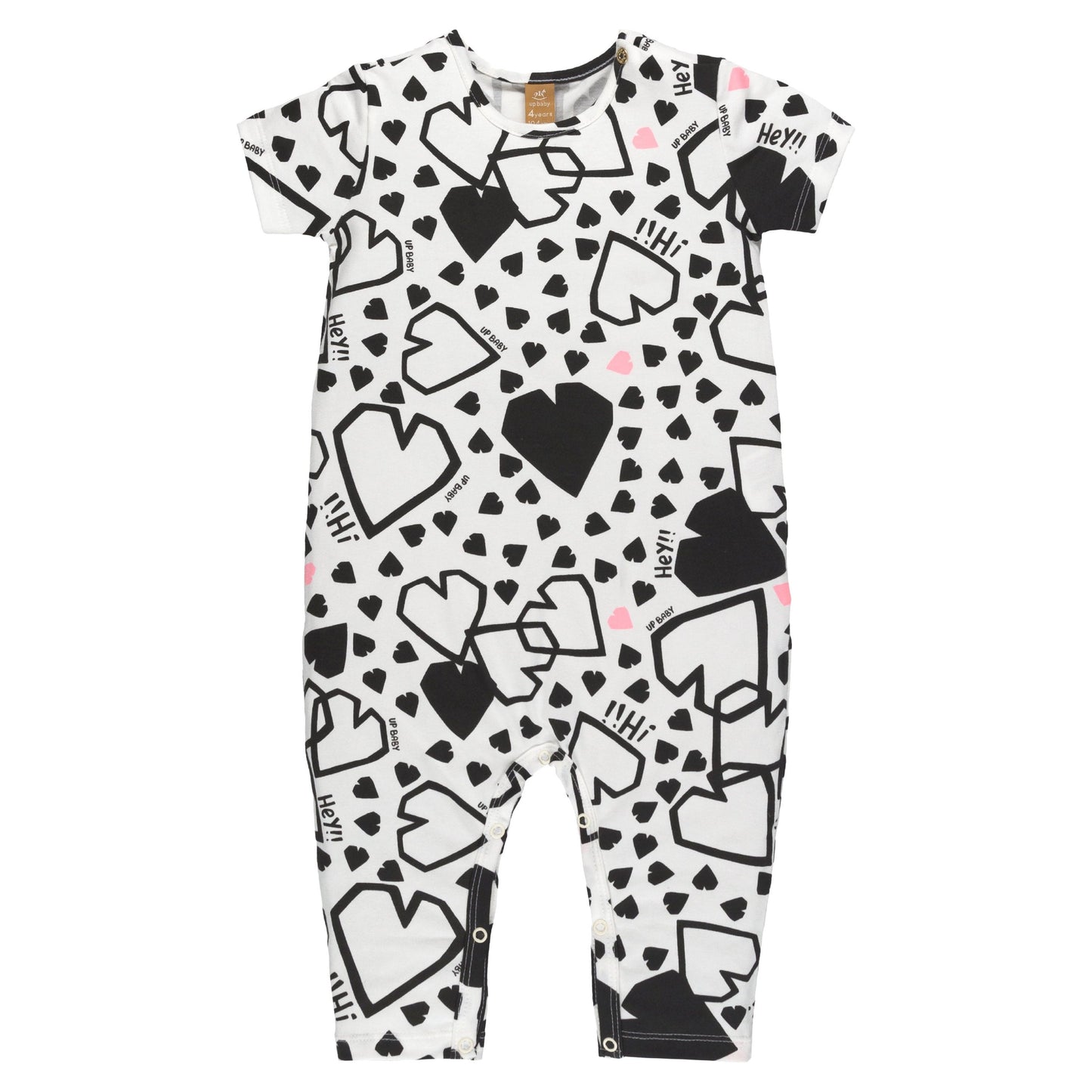 hearts all around b&w jumpsuit
