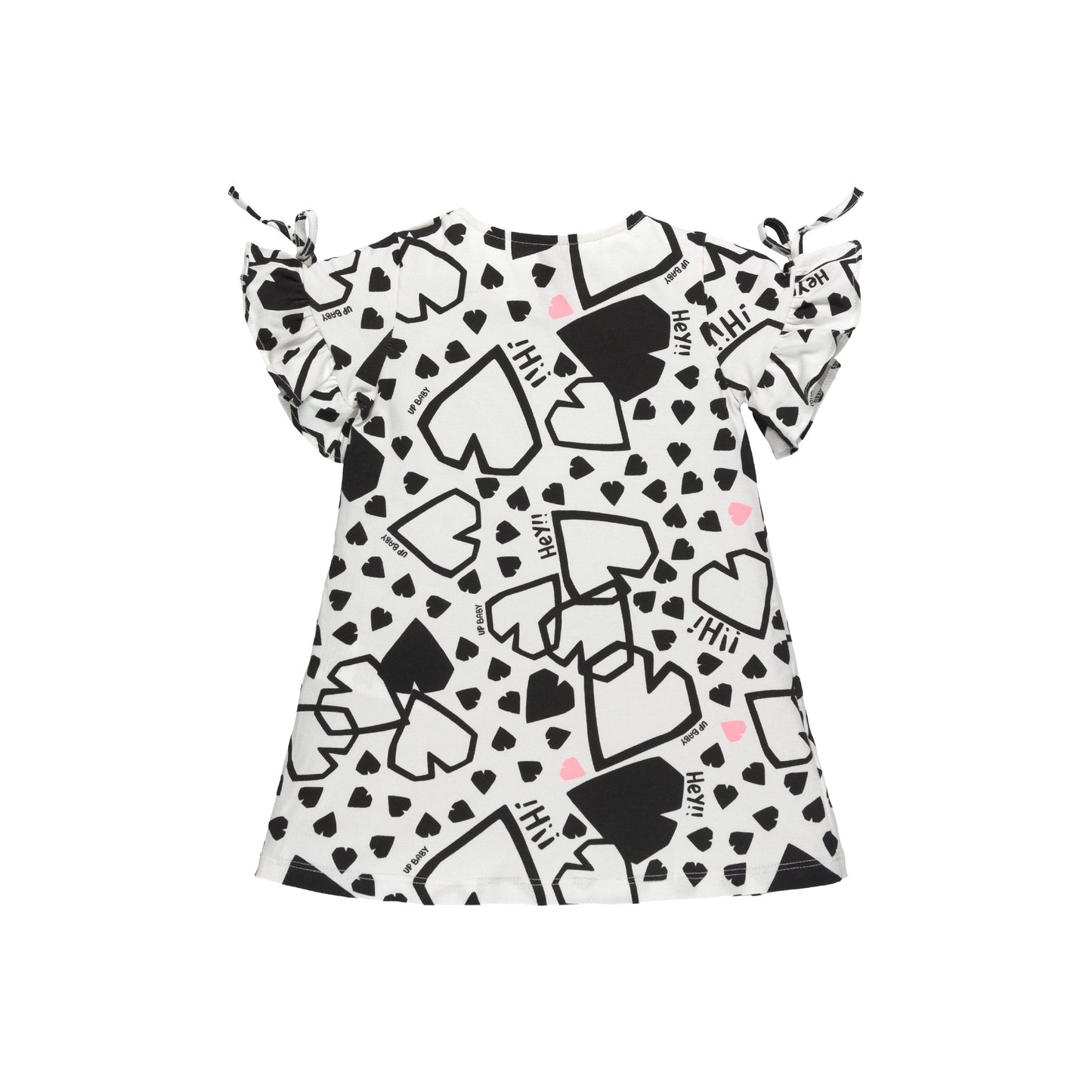 hearts all around b&w tunic