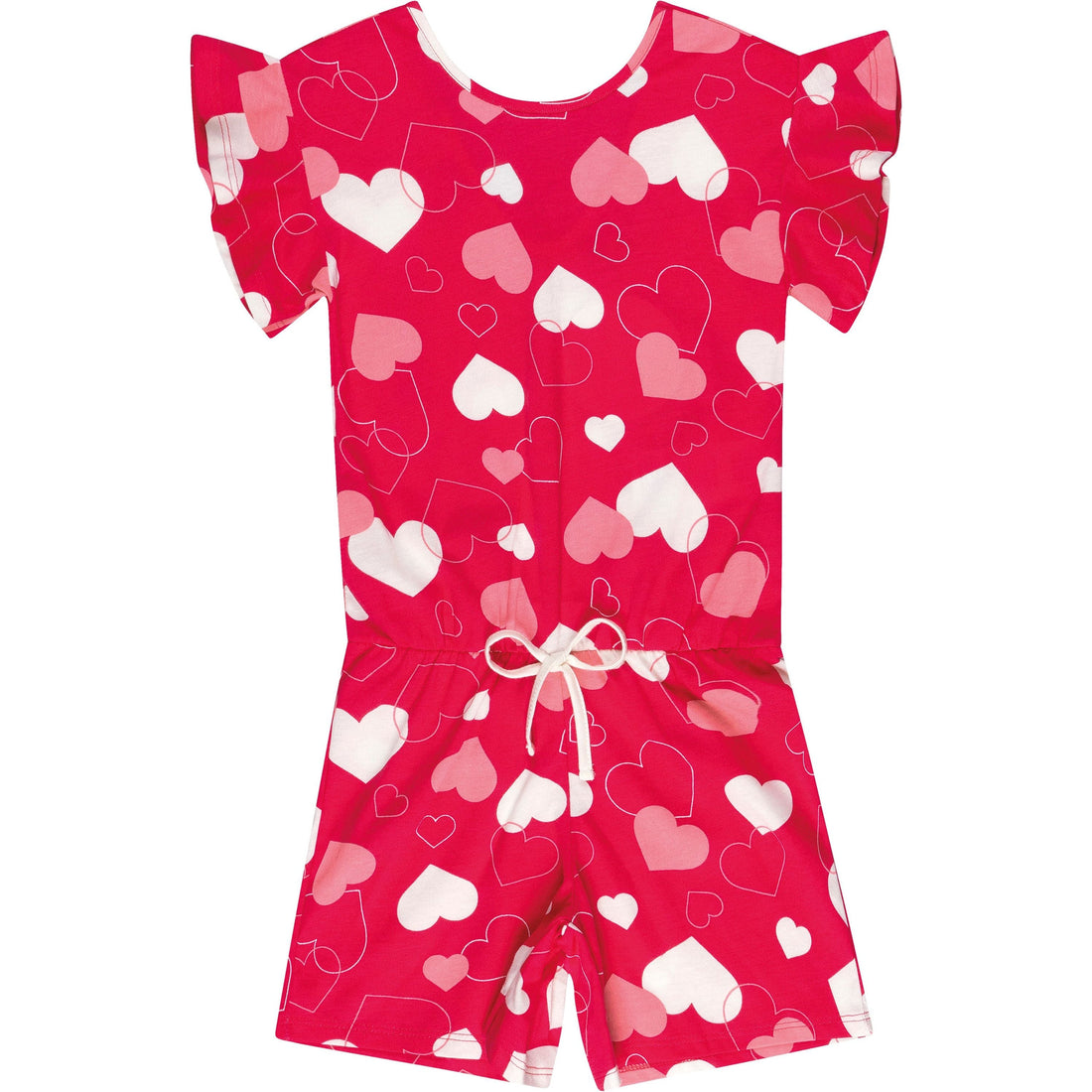 Red Heart Short Jumpsuit PEEK A BOO