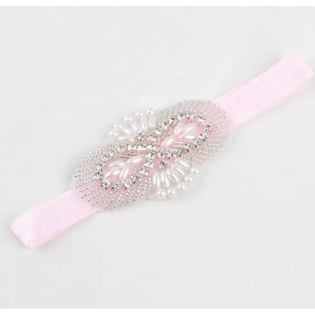 Baby pearls appliqué headband PEEK A BOO