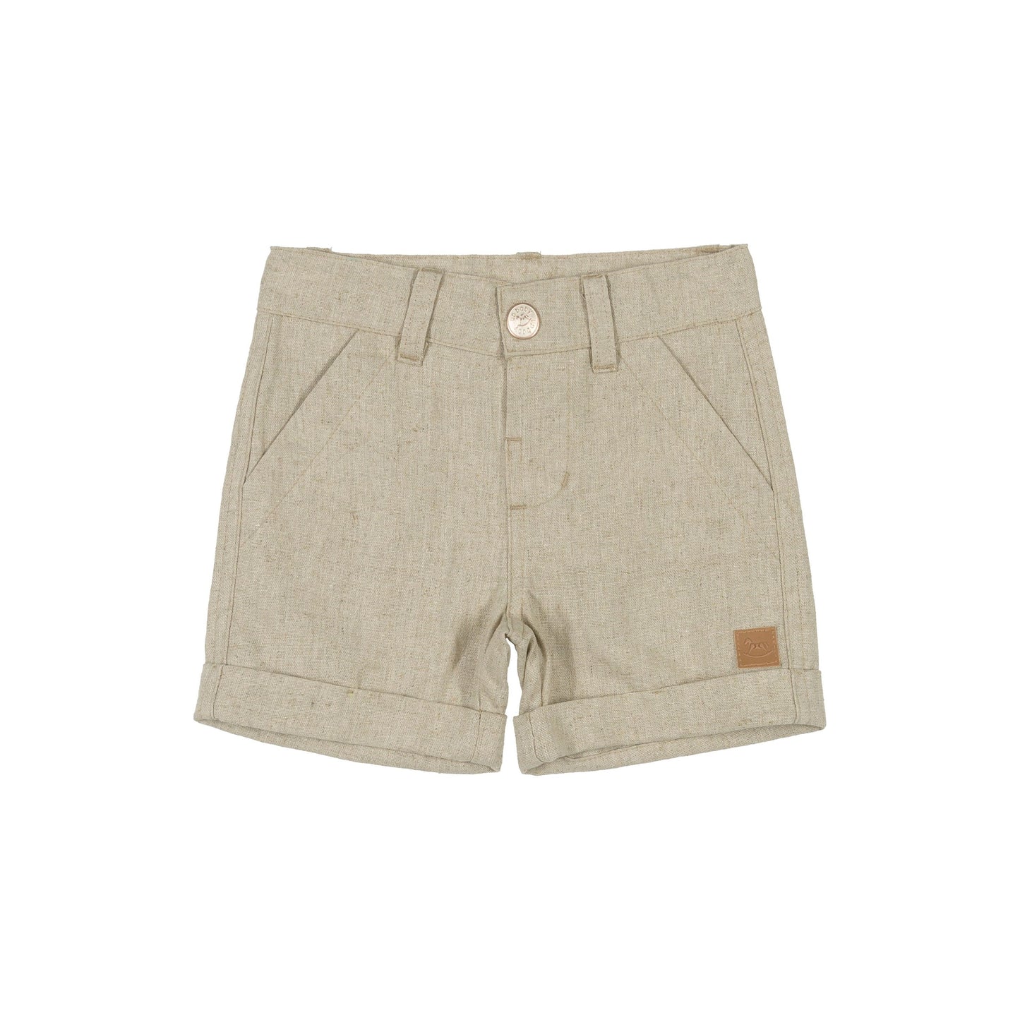 khaki linen bermuda