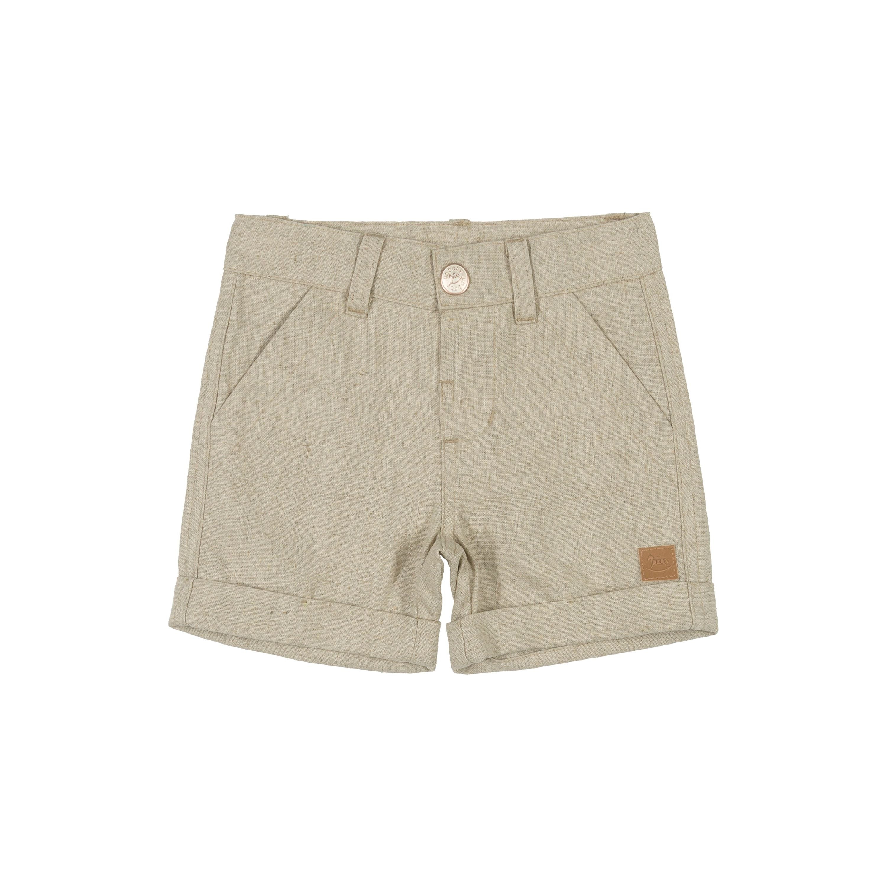 Khaki linen bermuda