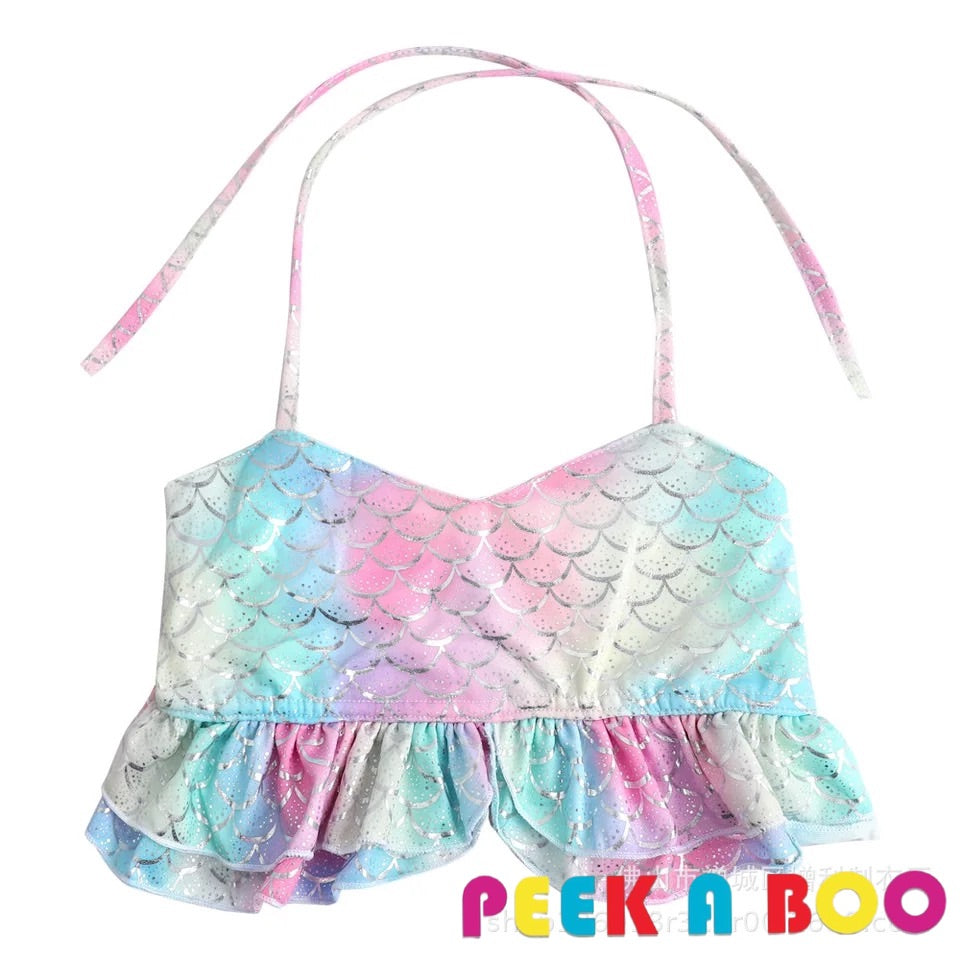 Girls Mermaid Swimsuit Four-piece PEEK A BOO
