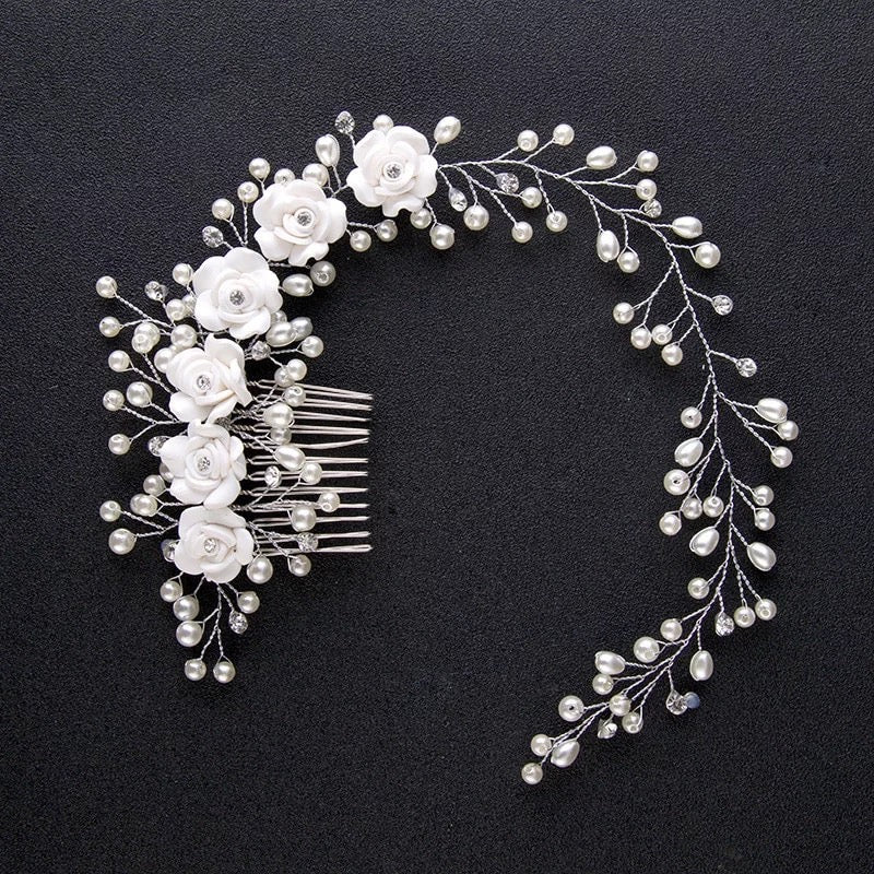 flower comb hair piece