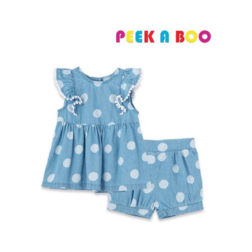 Polka Dot Woven Short Set PEEK A BOO