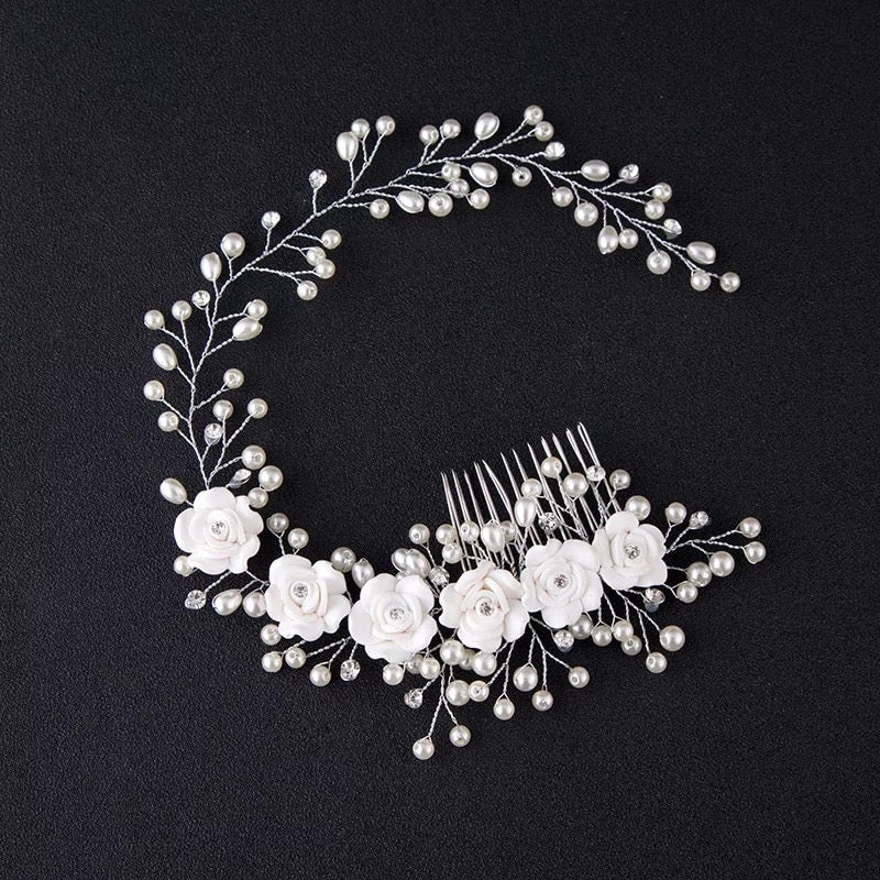 flower comb hair piece