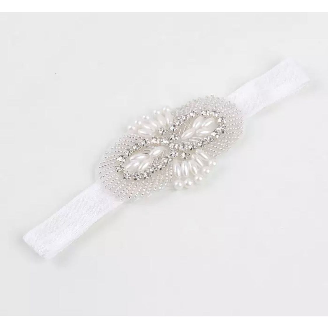 Baby pearls appliqué headband PEEK A BOO