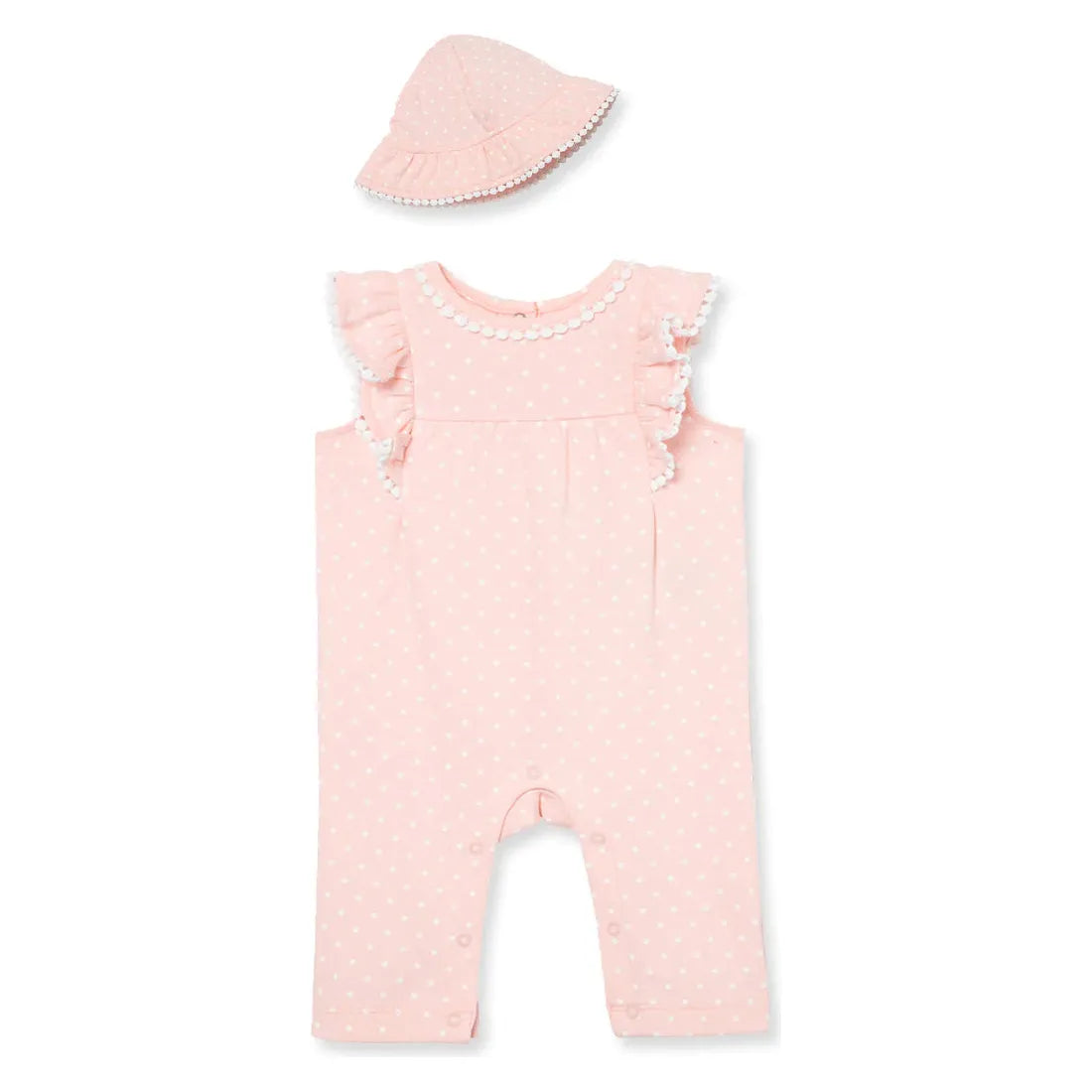 dots infant jumpsuit and hat