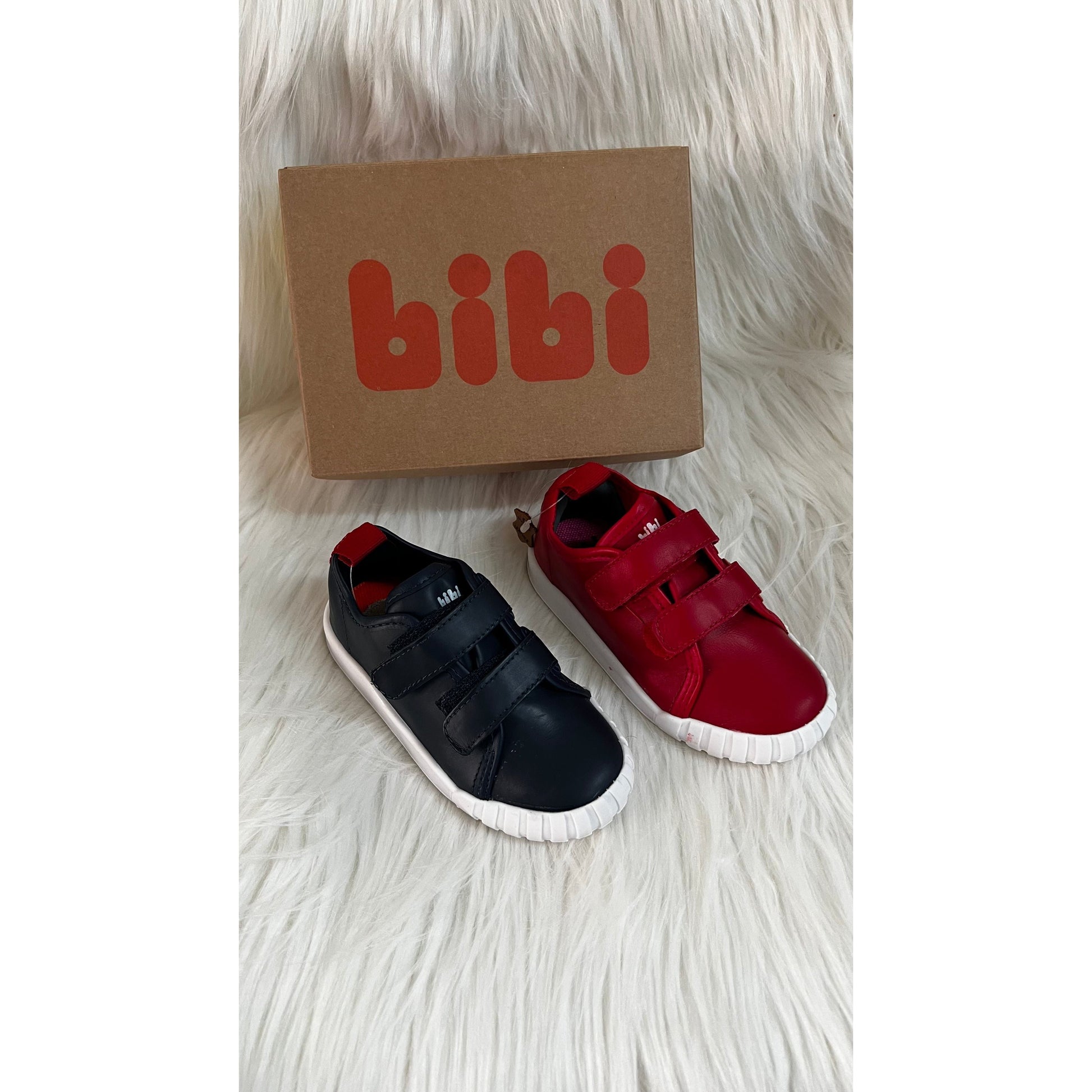 Bibi Velcro Shoes Boys Red and Blue PEEK A BOO