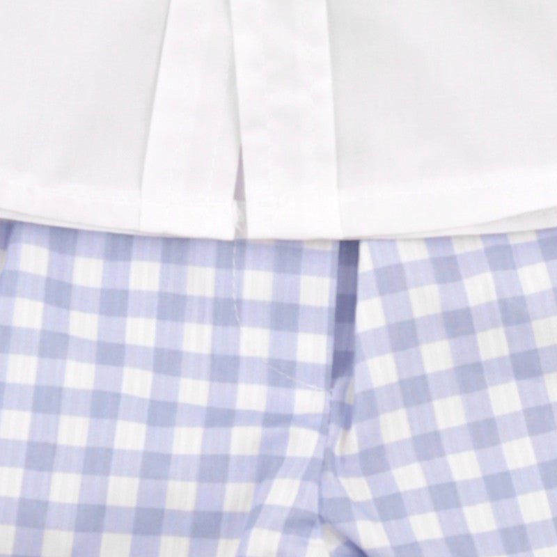 BOYS LONG SLEEVE POLO AND CHECKERED SHORT PEEK A BOO