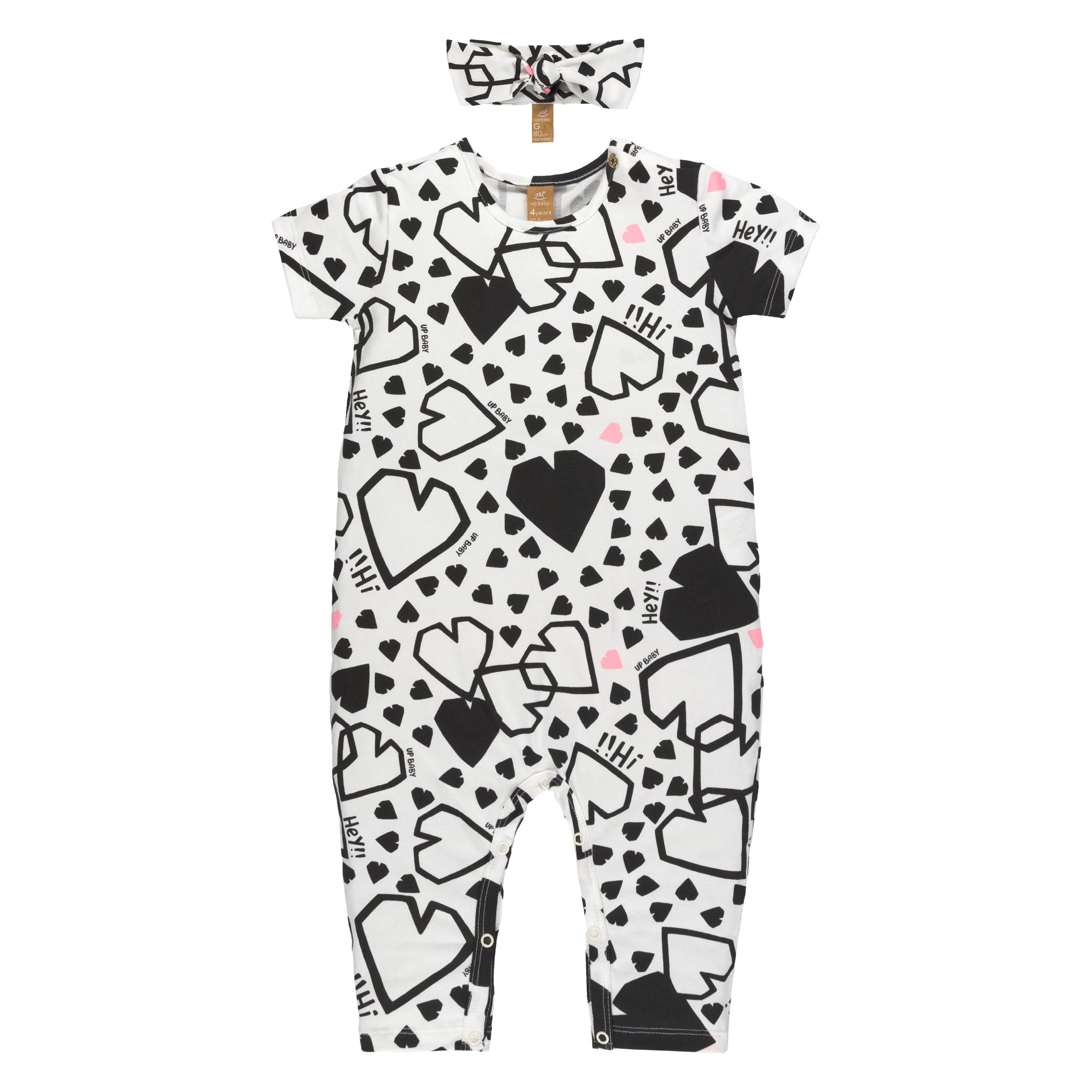 Hearts All Around B&W Jumpsuit PEEK A BOO