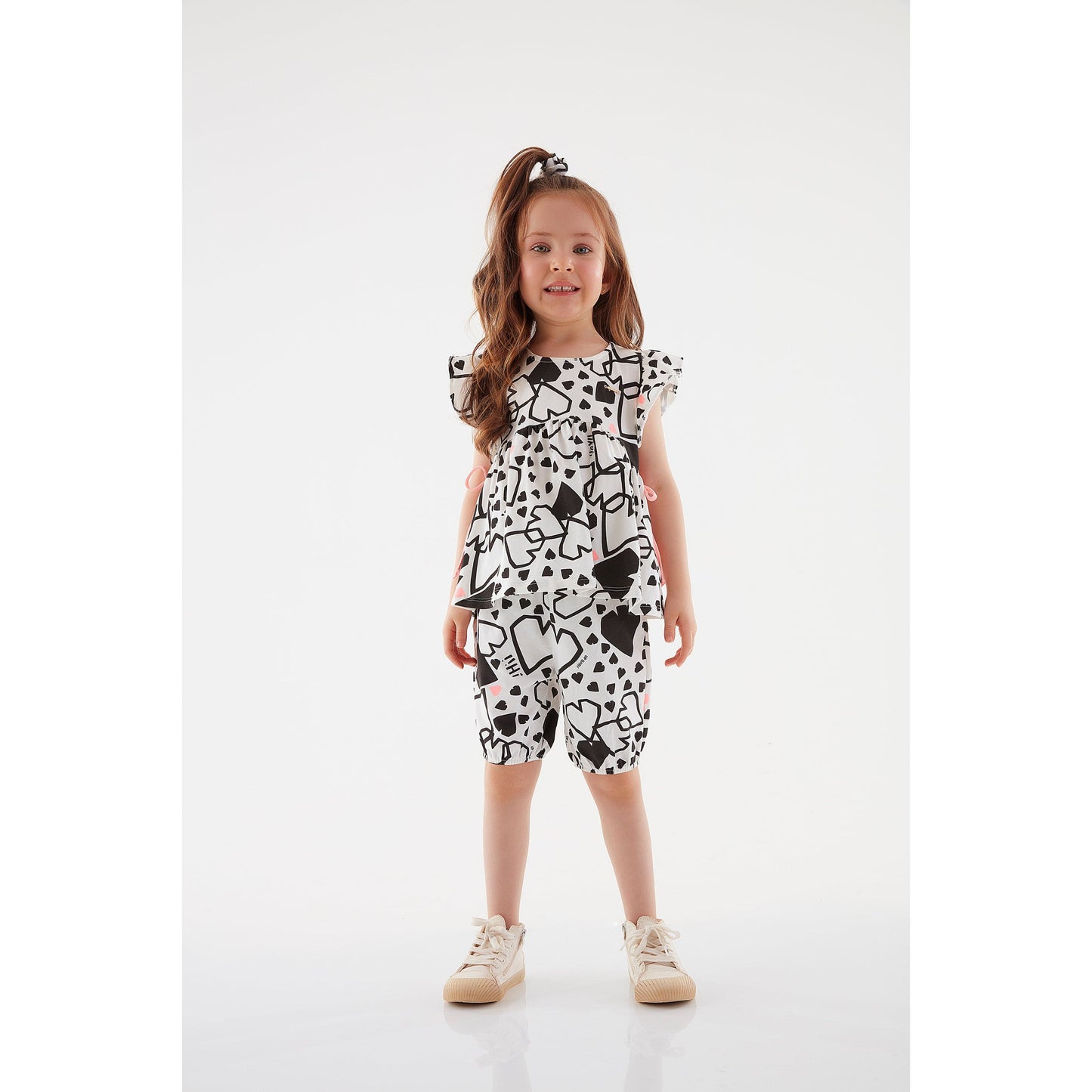 hearts all around b&w jumpsuit