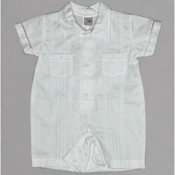 Christening Guayabera Romper Boy PEEK A BOO