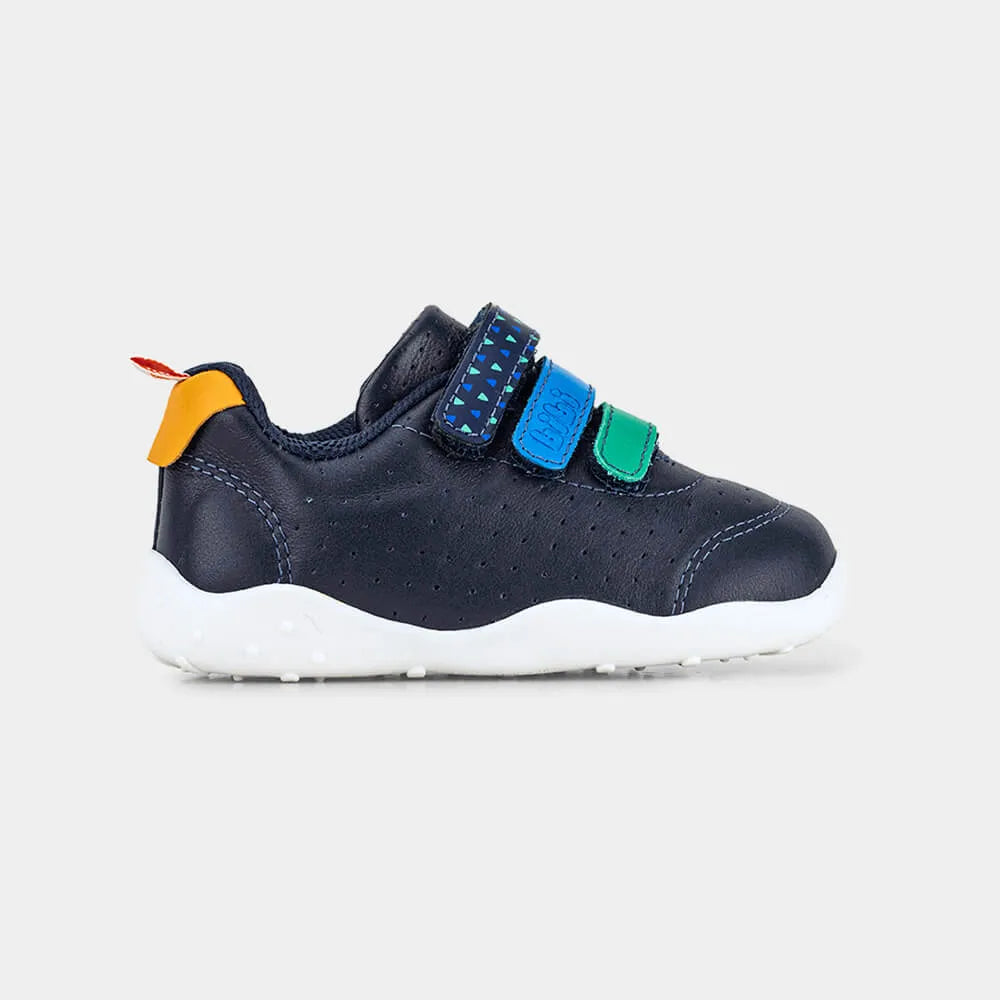 navy blue strappy children's sneakers