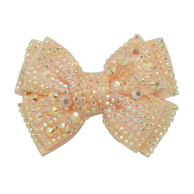 4" rhinestone hair bow