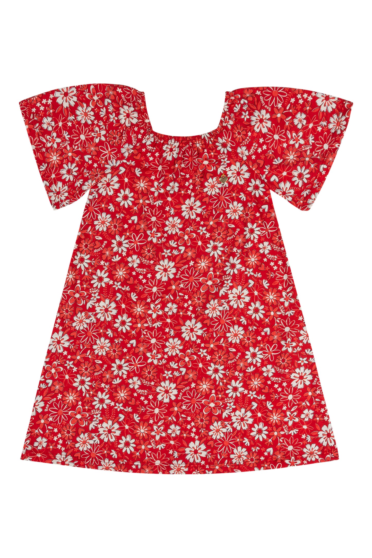 red flowers jersey dress